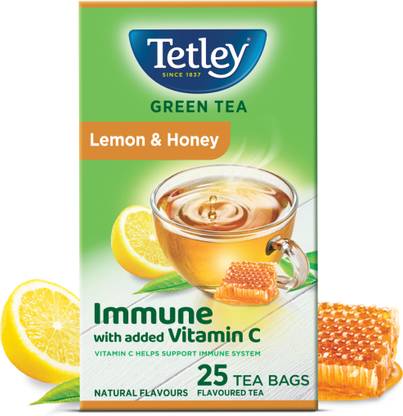 Tetley Uplifting Lemon, Honey Green Tea Bags Box