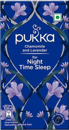 Pukka Chamomile and Lavender for Night Time Sleep I 25 infusion tea bags Chamomile Herbal Tea Bags Box