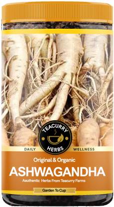 TEACURRY Ashwagandha Roots (100 Gram) - Improve Sleep, Muscle Strength and Brain Function Herbs Herbal Tea Tin