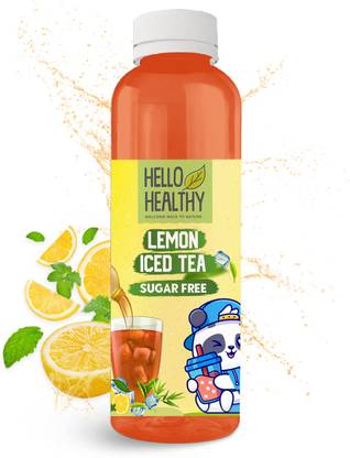 Hello Healthy Sugar Free Lemon Iced Tea | Refreshing Summer Drink | Ready To Drink Iced Tea Lemon Iced Tea Plastic Bottle