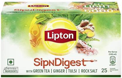 Lipton GREEN TEA STAY FIT SIPNDIGEST 25 BAGS X 1 Green Tea Bags Box