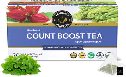 TEACURRY Count Boost Tea For Men - Helps increase Count Assorted Herbal Tea Box