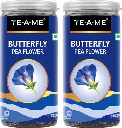 TE-A-ME Butterfly Pea Tea - 100gm (Pack of 2) | 100% Butterfly Pea | Relaxing Tea | Blue Tea Plastic Bottle