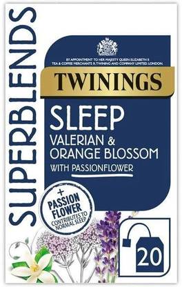 TWININGS Superblends Sleep Valerian & Orange Blossom 20 Tea Bags Black Tea Bags Box
