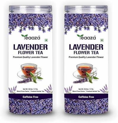 Teaaza Organic Lavender Tea:Calming Lavender Flower Tea for Relaxation Caffeine Free Lavender Herbal Tea Mason Jar