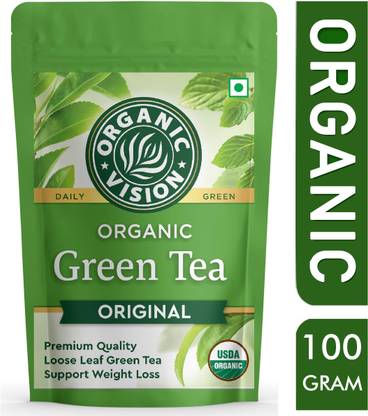 Organic Vision Original & Pure | 100g | Natural Loose Leaves Green Tea Pouch