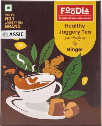 Foodia Jaggery Ginger Tea (400g) 3 in 1 Readymix Ginger Tea Box