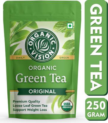 Organic Vision Green Tea Loose-Leaf- Premium Green Tea for Weight Loss | Detox Tea Green Tea Pouch
