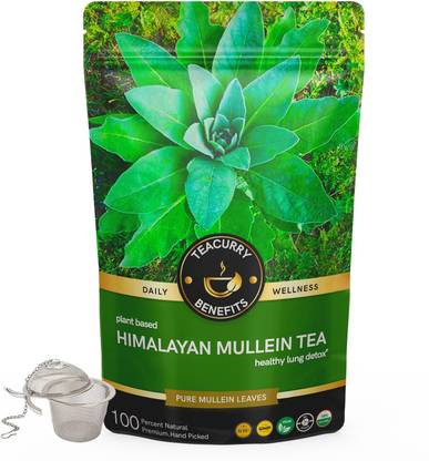 TEACURRY Himalayan Mullein Tea - Helps with Asthma, Lung Detox, Immunity and Easy Sleep Herbal Tea Pouch