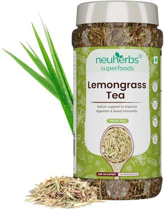 Neuherbs Lemongrass Tea Leaves To Improve Digestion & Boost Immunity | Caffeine Free Lemon Grass Herbal Tea Plastic Bottle