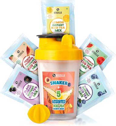 Bevzilla Iced Tea Shaker & 5 Flavour Assorted Iced Tea Pouch