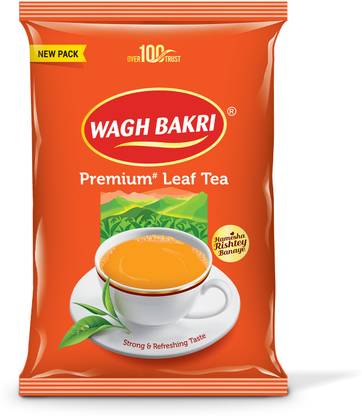 Waghbakri Wagh Bakri Premium Assam Leaf Tea Bold, Aromatic Kadak Chai Tea Pouch