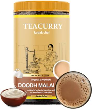 TEACURRY Doodh Malai Chai – Premium Assam Tea With 100% Pure Milk Flavor Tea Tin
