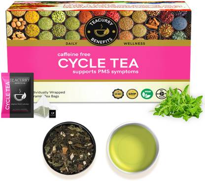 TEACURRY 60 Day Period Tea - 30 Tea Bags |Period Tea For Hormonal Balance, Irregular Menstrual Cycles, Period Cramps, Period Pains and Bloating Assorted Herbal Tea Pouch