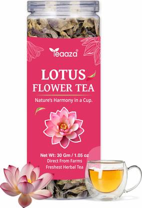Teaaza Lotus Flower Tea 30g (60 Cups) | Caffeine-Free Herbal Tea for Sleep, Detox Herbs Herbal Tea Plastic Bottle