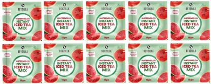 Bevzilla Watermelon Instant Iced Tea – Pack of 10 Refreshing IceTea Powder Sachets Unflavoured Iced Tea Pouch