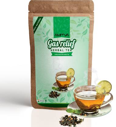 AMITVA Gas & Acidity Relief Herbal Green Tea 100g ( 50 Cups ) Herbs Herbal Tea Pouch