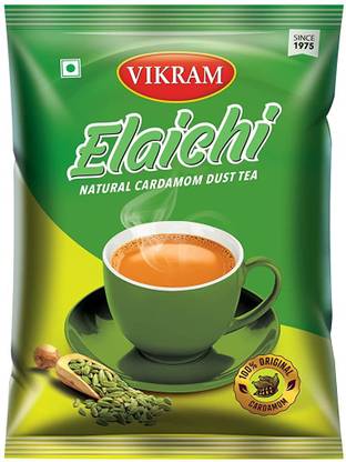 Vikram Elaichi Tea Enriched with 100% Natural Ground Cardamom 250g Pack of 4 Tea Pouch