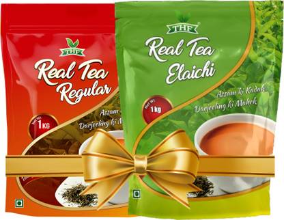 THF Real Tea Regular X Elaichi 1kg Combo Pack of 2 Cardamom Tea Pouch
