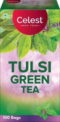 Celest Tulsi Green, 100 Tea Bags | Green Tea - Tulsi | Green Tea | Tulsi Green Tea Bags Box