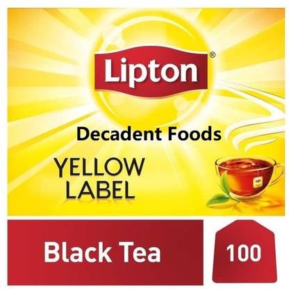 Decadent Foods Lipton Yellow Label Black Tea | 100 Tea Bags In 1 Pack | Black Tea Bags Box