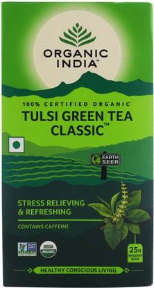 ORGANIC INDIA Tulsi Green Tea Bags Box