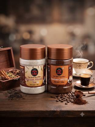 Ayus Soak & cook Combo of Instant Masala Tea and Coffee each 150g | Prepare In 1 Minute Cardamom, Spices, Choco Herbal Tea Box