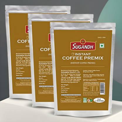Sugandh Premium Instant Coffee Premix 3Kg - No Maltodextrin - No added flavours Instant Tea Pouch