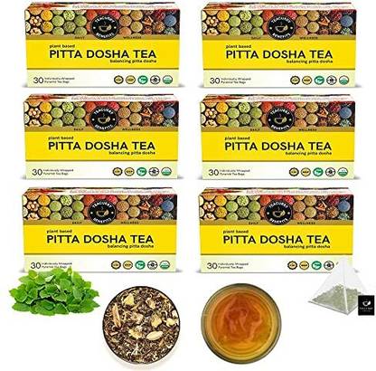 TEACURRY Pitta Dosha Tea (180 Bags) - Helps to Balance Pitta Dosha, Relaxation, Digestion Assorted Herbal Tea Box