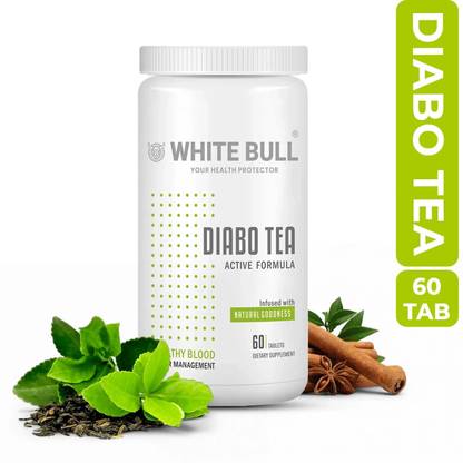 WHITE BULL Diabo Tea – Green Tea Blend for Diabetes Care | Moringa, Cinnamon, Chamomile Herbs Herbal Infusion Tea Plastic Bottle