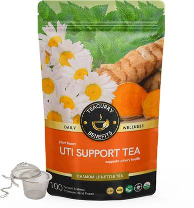 TEACURRY UTI Tea (100 Grams + Infuser) - Helps with Urinary Tract Infections, Immunity Chamomile Herbal Tea Pouch