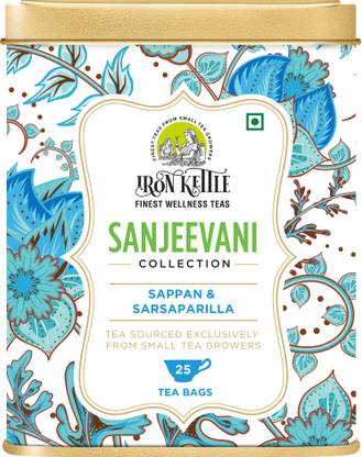 Iron Kettle Sanjeevani Collection | Refresh & Thirst Quench | Sappan & Sarsaparilla | Herbal Infusion Tea Tin