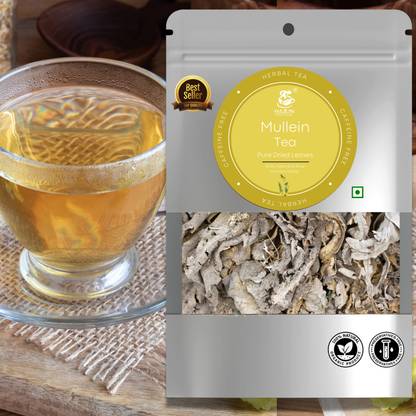 tea & me Loose Mullein Tea For Bronchitis, Mullein Lung Detox Tea, Dried Mullein Leaves Herbal Tea Pouch