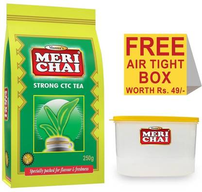 MERI CHAI Strong CTC (Free Air Tight Container) Tea Pouch