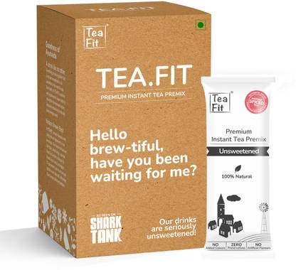 TeaFit Premium Zero Sugar Instant Masala Tea Monthly Pack of 100 Sachets Spices Instant Tea Box