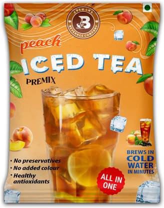 Brew Lab Peach Flavor Iced Tea Premix | Healthy & Natural Peach Flavor Instant Tea Premix Peach Iced Tea Pouch