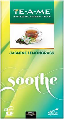 TE-A-ME Soothe Jasmine Lemon Grass Green Tea, Pack of 25 Tea Bags Green Tea Bags Box