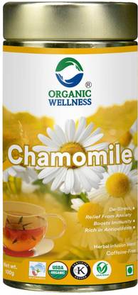 ORGANIC WELLNESS Calming & Soothing Sleep Tea for Stress and Anxiety | Caffeine Free Herbal Tea Chamomile Herbal Tea Tin