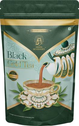 GREEN BEVERAGES Black Gold Assam Select Tea | Premium Leaf Ctc | Blended by Master Tea Experts Black Tea Pouch