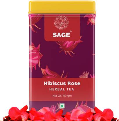Sage Premium Hibiscus Rose Herbal Tea Hibiscus, Rose Herbal Tea Tin