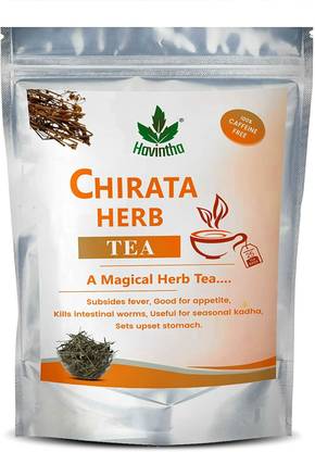 Havintha Natural Chirata Tea | Antiviral & Anti-inflammatory | Chirayata Herbal Tea - 25 Herbal Tea Bags Pouch