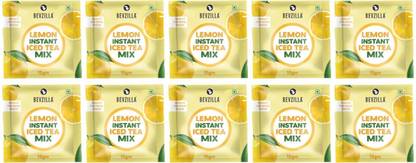 Bevzilla Lemon Instant Iced Tea – Pack of 10 Refreshing Powder Sachets Lemon Iced Tea Pouch