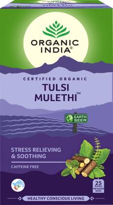 ORGANIC INDIA TULSI MULETHI-25 Tulsi Green Tea Bags Box