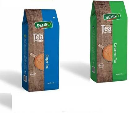 Senso Instant Premix Cardamom Tea 1kg & Ginger Tea 1 kg Combo offer Ginger Masala Tea Pouch