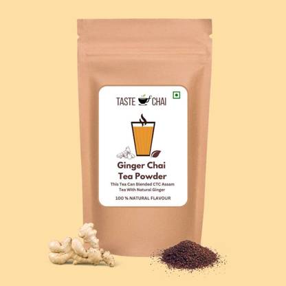 taste of chai Ginger Tea Powder ( Ginger Tea ) 100 Gm 50 Cups Zip Lock Pouch Ginger Tea Pouch