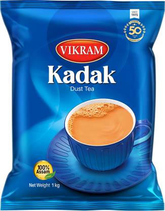 Vikram kadak Dust Tea Strong Bold and Rich flavour perfect morning tea 1 KG Pack Tea Pouch
