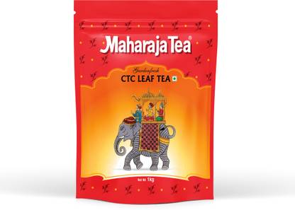 maharaja tea Premium ctc tea leaf 1kg [Red] Unflavoured Black Tea Pouch