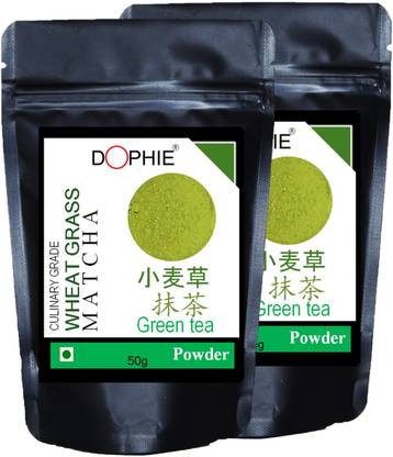 dophie Wheatgrass Matcha Green Tea Powder | 15x More Benefits| Direct Intake Unflavoured Matcha Tea Pouch