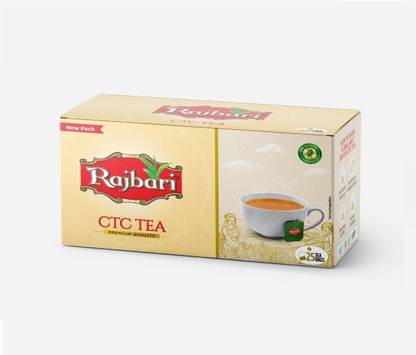 Rajbari CTC TEA BAG | 100% PURE & NATURAL | PACK OF 50 Pc | ENVELOPED TEA BAGS Unflavoured Tea Bags Box
