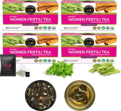 TEACURRY Women Fertility Tea - 120 Teabags | Helps in Ovulation, Purify Blood Assorted Herbal Tea Bags Pouch